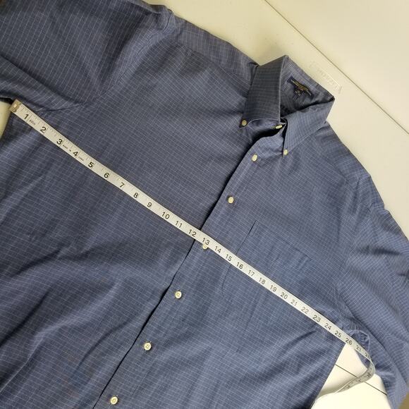 Tommy Hilfiger Vintage Hong Kong  Blue White Button Down Excellent! Size 16 - Picture 7 of 8